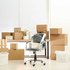 Black Office Chairs and Corrugated Boxes for Corporate Relocation.